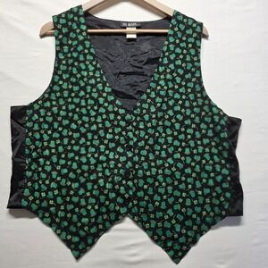 St Patrick's Day Theme Vest Mens XLarge 1X Green All Over Print Luck Novelty
